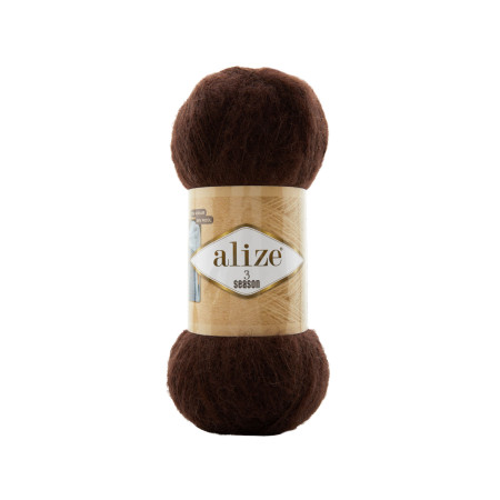 Farbe 26 dunkelbraun - Alize 3 Season - Wolle-Mohair-Gemisch - 100g