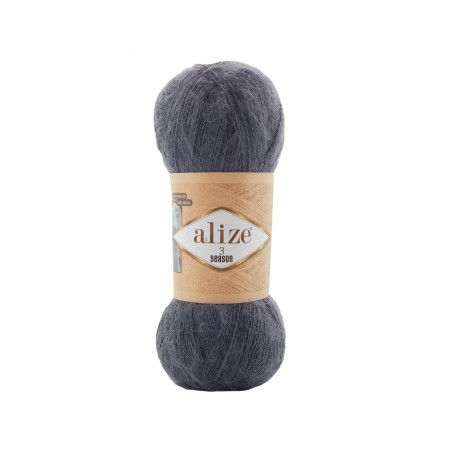 Farbe 87 dunkelgrau  - Alize 3 Season - Wolle-Mohair-Gemisch - 100g