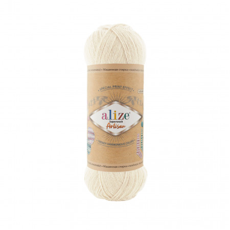 Farbe 01 cream - Alize Superwash Artisan Sockenwolle 100g