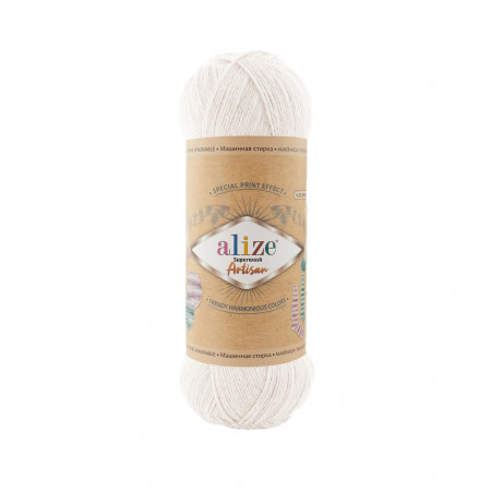 Farbe 55 weiss - Alize Superwash Artisan Sockenwolle 100g