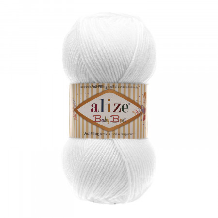 Alize Baby Best  - 100g - Farbe 55 weiss