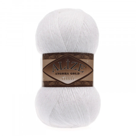 Farbe 55 weiß - Alize Angora Gold Simli 100g