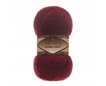 Farbe 57 bordo - Alize Angora Gold Simli 100g