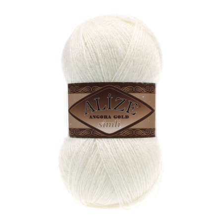 Farbe 62 cream- Alize Angora Gold Simli 100g