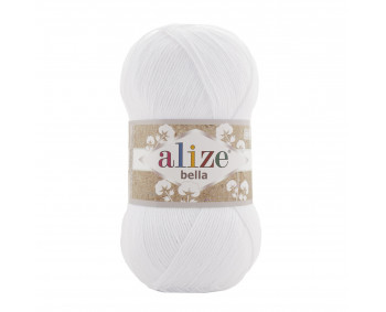 Farbe 55 weiss - ALIZE Bella Uni 100g Baumwolle