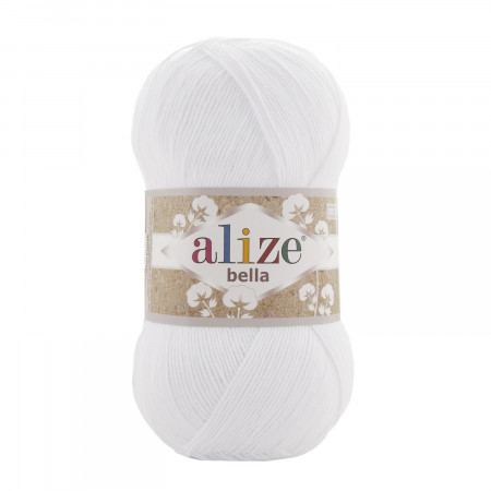 Farbe 55 weiss - ALIZE Bella Uni 100g Baumwolle