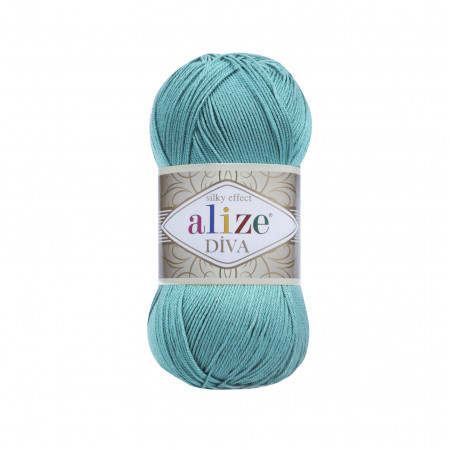 Farbe 376 cyan - ALIZE Diva Uni Microfaser 100g