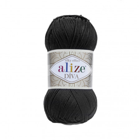 Farbe 60 schwarz - ALIZE Diva Uni Microfaser 100g