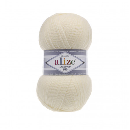 Farbe 01 creme - Alize Lanagold 800 - 100g