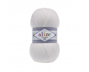 Farbe 55 weiss - Alize Lanagold 800 - 100g