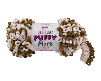 Farbe 6264 oliv-natur - Alize Puffy MORE 150g