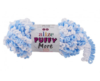 Farbe 6266 hellblau-weiss - Alize Puffy MORE 150g