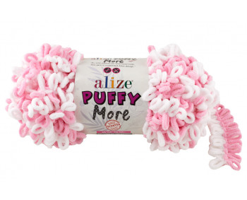 Farbe 6267 rosa-weiss - Alize Puffy MORE 150g