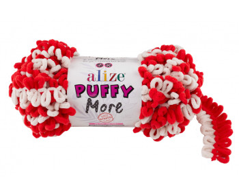 Farbe 6286 rot-natur  - Alize Puffy MORE 150g
