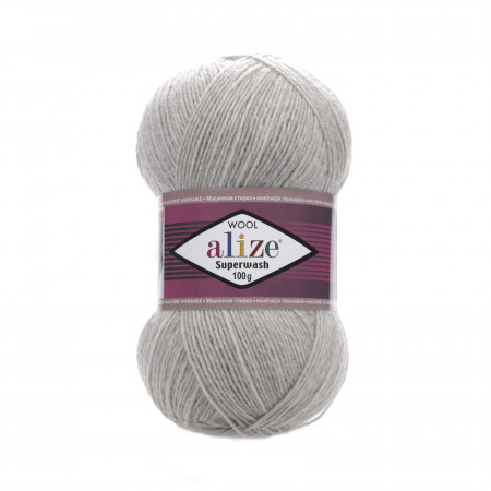 !Farbe 21 hellgrau melange - Alize Superwash100 Sockenwolle 100g