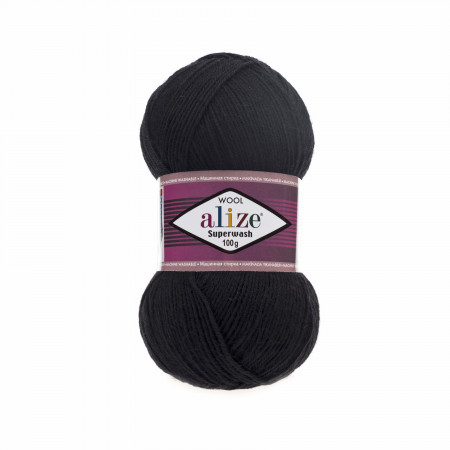 !Farbe 60 schwarz - Alize Superwash100 Sockenwolle 100g