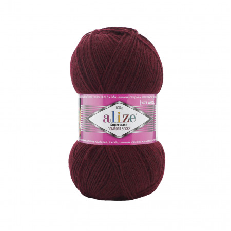 !Farbe 578 weinrot - Alize Superwash100 Sockenwolle 100g