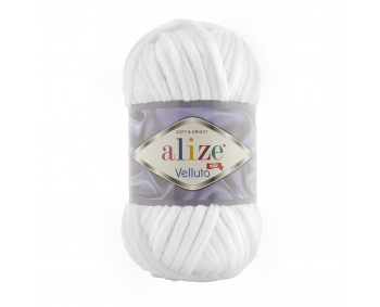 Farbe 55 weiß - Alize Velluto 100g - Chenille Garn