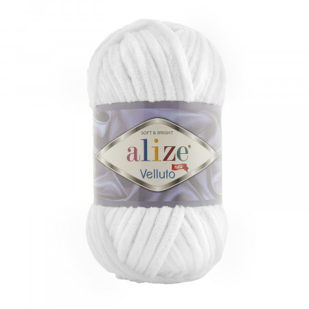 Farbe 55 weiß - Alize Velluto 100g - Chenille Garn