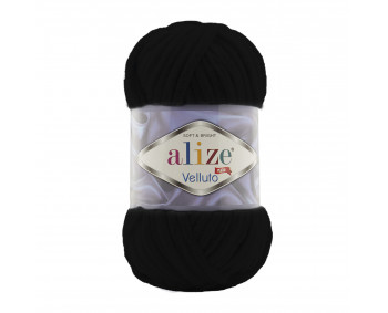 Farbe 60 schwarz - Alize Velluto 100g - Chenille Garn