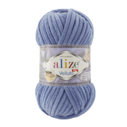 Farbe 374 blau - Alize Velluto 100g - Chenille Garn