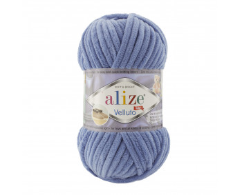 Farbe 374 blau - Alize Velluto 100g - Chenille Garn