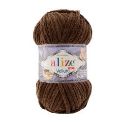 Farbe 493 dunkelbraun- Alize Velluto 100g - Chenille Garn