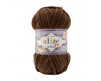 Farbe 493 dunkelbraun- Alize Velluto 100g - Chenille Garn
