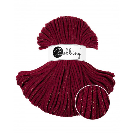 Bobbiny Flechtkordel Premium 5mm - 100m - ca.500g - Farbe Golden Wine Red