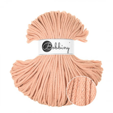 Bobbiny Flechtkordel Premium 5mm - 100m - ca.500g - Farbe Peach Fuzz Glitzer