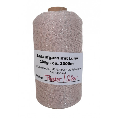 Beilaufgarn mit Lurex - 100g ca. 1300m - Flieder/Silber