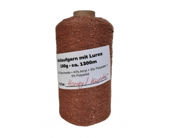 Beilaufgarn mit Lurex - 100g ca. 1300m - Honey/Kupfer