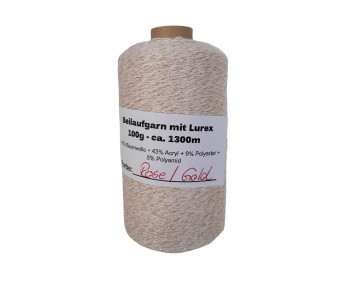 Beilaufgarn mit Lurex - 100g ca. 1300m - Rose/Gold