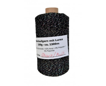 Beilaufgarn mit Lurex - 100g ca. 1300m - Schwarz/Multi