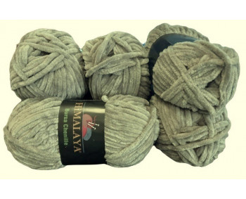 Himalaya Bursa Chenille - schlammgrün (Grau mit Grünstich) - 5er Pack - Sonderposten