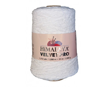 Farbe 91001 weiss - Himalaya Velvet Pro 1kg - Chenille Garn
