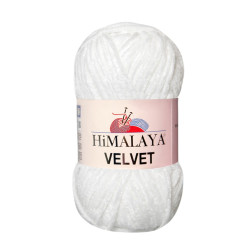 Farbe 90001 weiss - Himalaya Velvet 100g - Chenille Garn