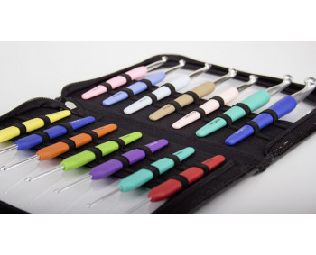 KnitPro Waves Häkelnadel-Set mit 14 Nadeln in Tasche ( 2 - 12 mm )