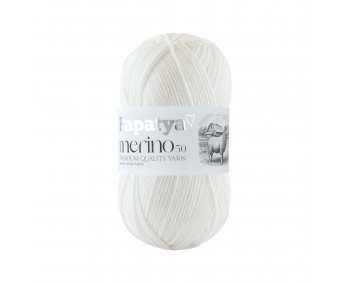 Papatya Merino50 - 100g - Farbe 1000 wollweiss