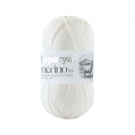 Papatya Merino50 - 100g - Farbe 1000 wollweiss