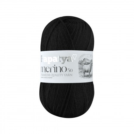Papatya Merino50 - 100g - Farbe 2000 schwarz