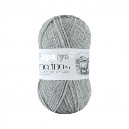 Papatya Merino50 - 100g - Farbe 2140 hellgrau meliert