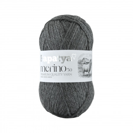Papatya Merino50 - 100g - Farbe 2180 dunkelgrau meliert