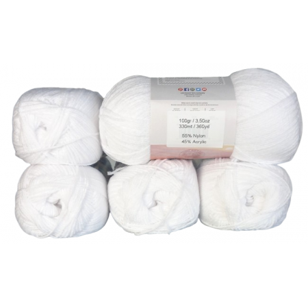Sonderposten / Banderolenfehler - 5 x 100g = 500g - Farbe Weiss