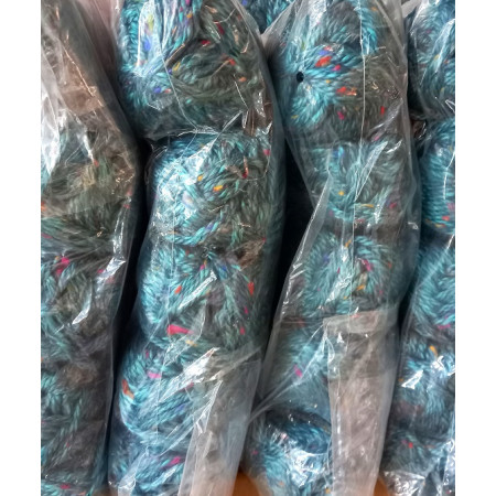Sonderposten Banderolenfehler - Dick - 5x100g = 500g - türkis-bunt-meliert
