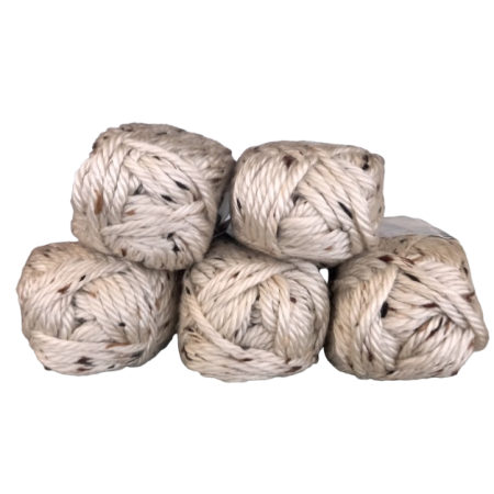 Sonderposten Banderolenfehler - Dick - 5x100g = 500g - natur Tweed braun