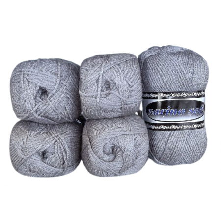 Sonderposten Marino Soft Banderolenfehler - 5 x 100g = 500g - Farbe Grau