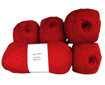 Sonderposten 5er Pack Uni - 5x100g = 500g - rot