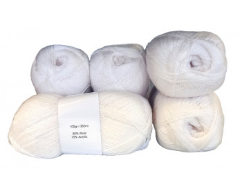 Sonderposten 5er Pack Uni - 5x100g = 500g - weiss