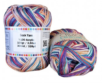 Sock Yarn - Acryl - 100g - Sonderposten - Farbe S114